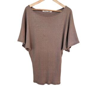 Michael Stars Womens Short Sleeve Dolman Style Metallic Knit Top One Size OS